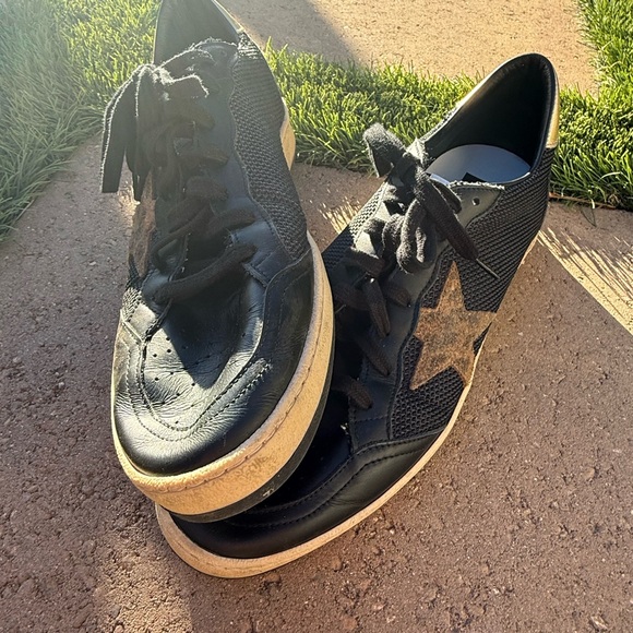 Authentic Black Gold Men's Golden Goose GGDB ballstar Sneakers leopard leather - Picture 13 of 14